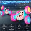 Pink Remote Control Car for Girls 6-12 Year Old Double Sided 360Captive Rotating 4WD Rechargeable RC Cars Race Stunt Toy Car for Kids Birthday