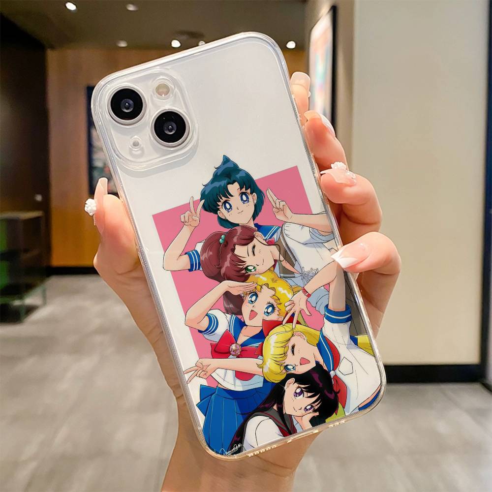 Мультяшный чехол для телефона S-Sailor M-Moons Для iPhone 17 16e 16 15 14 13 12 11mini Pro Max X XR XSMAX 8 7 Air Plus Мягкий чехол