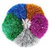 2Pcs Cheerleading Pom Poms with Plastic Handle Colorful Metallic Foil Pom Poms for Cheerleader Spirited Sports Dance Cheer-up