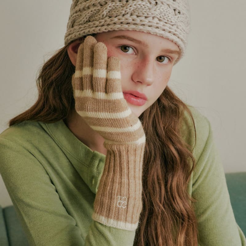 MAC MOC Перчатка Juljul перчатка_Полосатая вязаная перчатка с отверстием для пальца__5 цветов