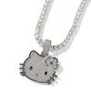Fashion Sweet Hip Hop Jewelry Small Size Bling CZ Iced Out 5A Zircon Cute Cartoon Cat Pendant Necklace for Women Gift