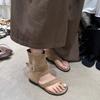 Summer New Retro Square Head Cover with Heightened Toes, Wedged Sandals, and Casual Cool Slippers Outside.