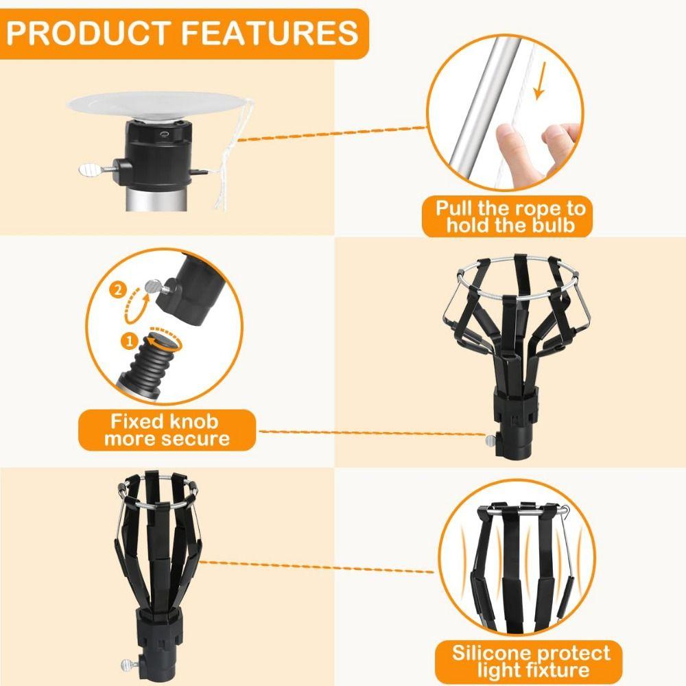 1/3Pcs Aluminum Zinc Zinc Alloy Light Bulb Changer Professional Bulb Removal Tool High Ceilings