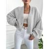 Autumn Winter V-neck Single Breasted Knitting Outwear Women Loose Casual Solid Color Cardigan Coat Sweater Top