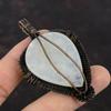 Подвеска Rainbow Moonstone, медная проволочная обертка, подвеска из настоящего драгоценного камня, проволочная обертка, ювелирное изделие, подвеска для подарка, медные украшения ручной работы