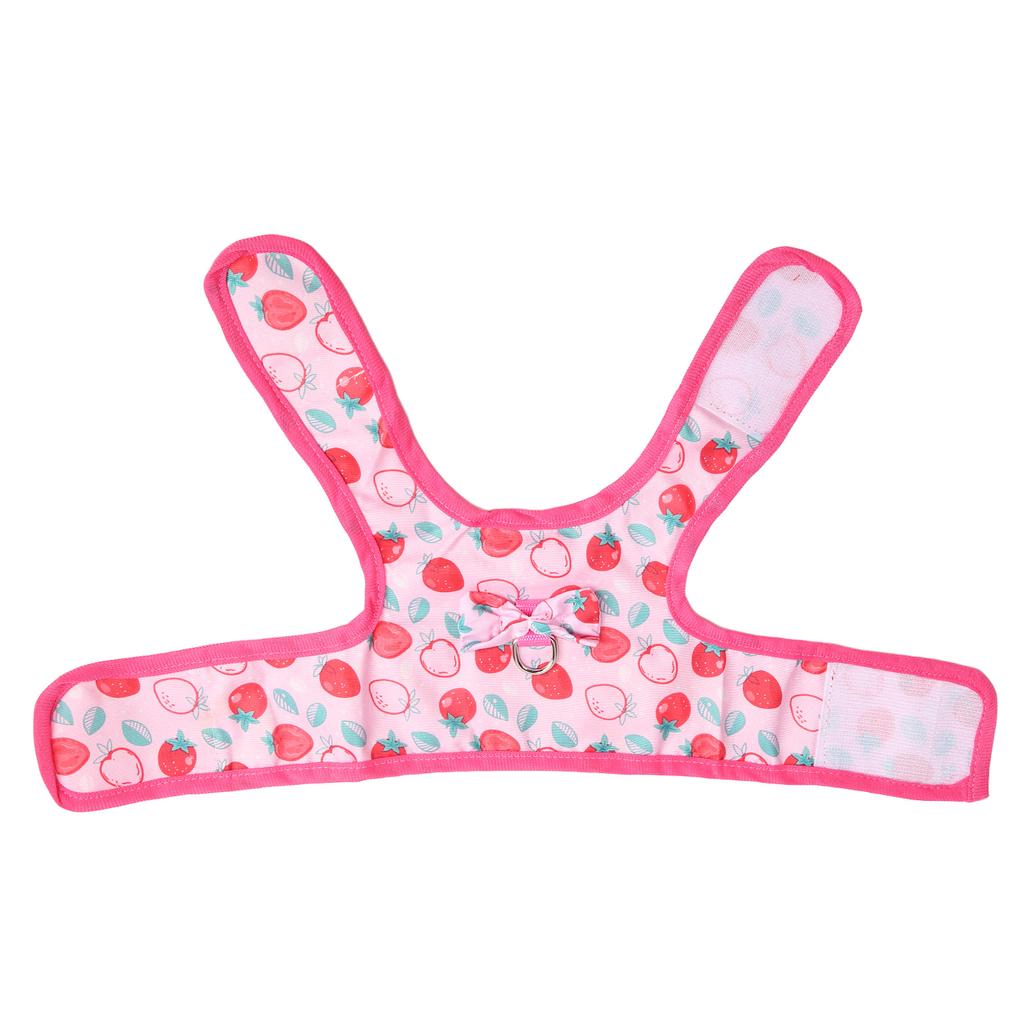Платье-шлейка для кролика, розовое, с рисунком клубники, крашеное, мягкое, дышащее, поводок для одежды для кролика