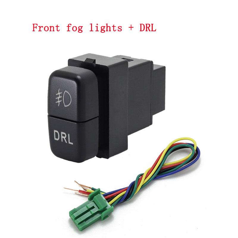 1pc Dual Key Switch Dual Switch Fog Light Recorder Radar Power Supply Daytime Running Light Switch Button for Mitsubishi