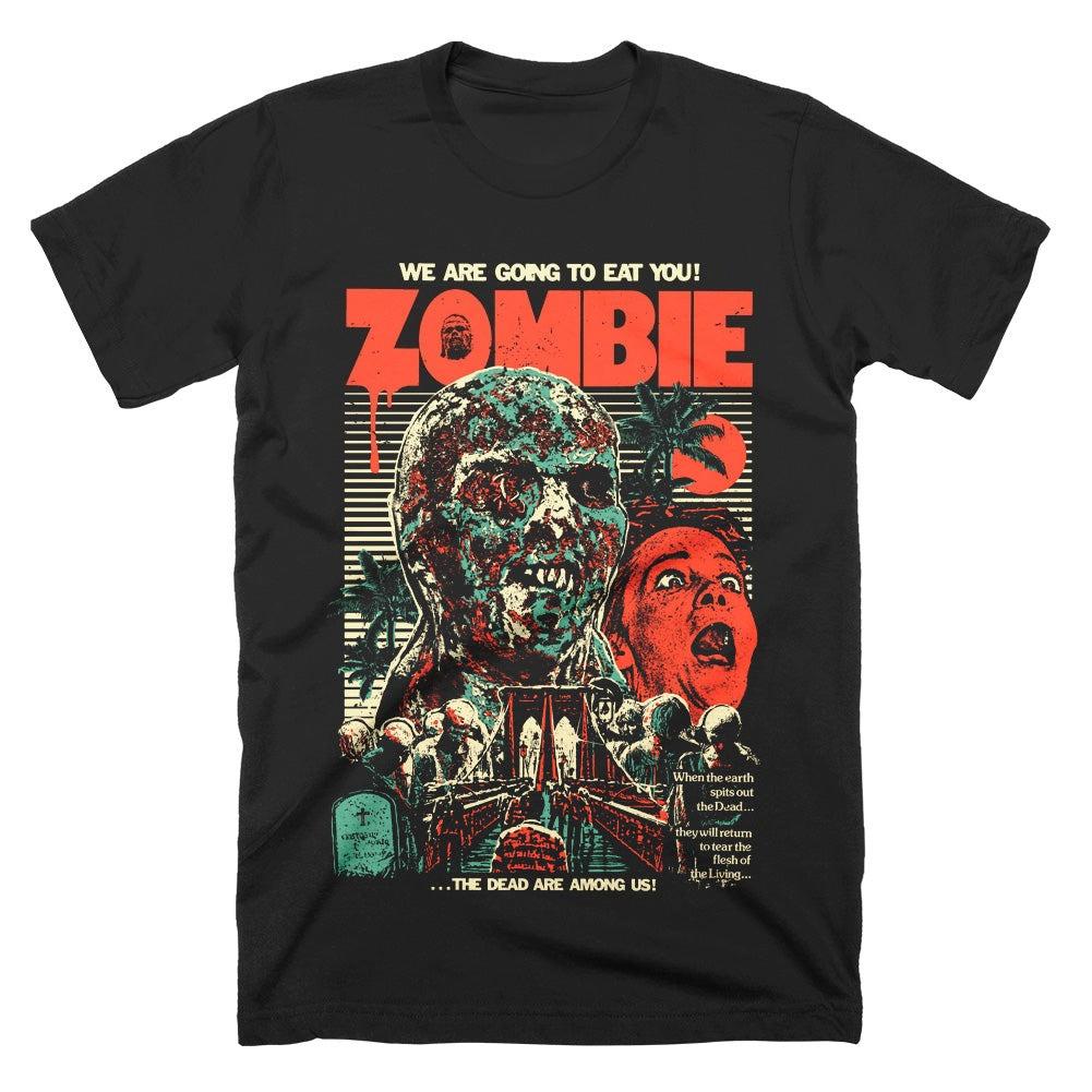 Zombie TShirt Unisex Summer Lucio Fulci Italian Zombie Horror Graphic Short Sleeve Oversized Streetwear Loose Fit Horror Fan Tee