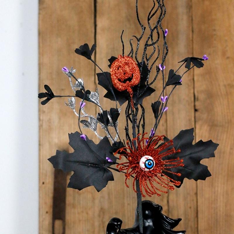 Halloween Eyeballs Stem With Textured Maple For Window Display Decoration