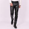 Faux Leather Men Pants Slim Fit Solid Color | Trendy Motorcycle Style | Elastic