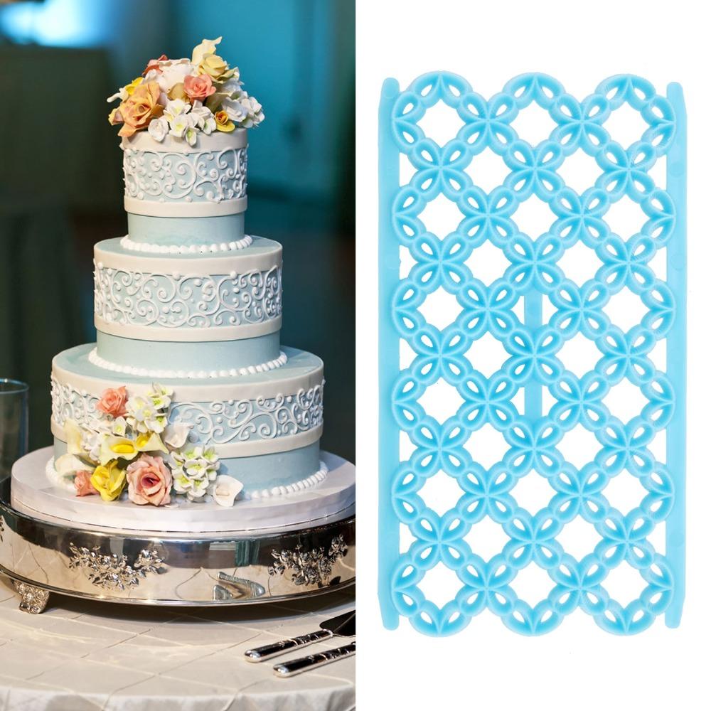 Blue Embossing Mold Flower Shape Cookie Cutter Practical Cake Cutter Bakery Kitchen Home