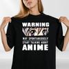 Warning May Start Talking About Anime Funny Mens T-Shirt 100% Cotton