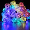 5M 20 светодиодов RGB солнечная гирлянда светодиодные ротанговые шары гирлянда лампион гирлянда для рождественской свадьбы Luces фестиваль украшения вечеринки