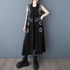 Хлопковый черный винтажный повседневный свободный длинный плащ без рукавов большого размера для женщин Верхняя одежда