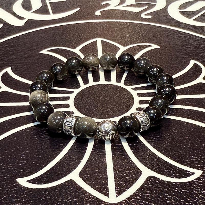 Kroxin Golden Obsidian Pixiu Bracelet: Lucky Beads Fashion Jewelry for Couples