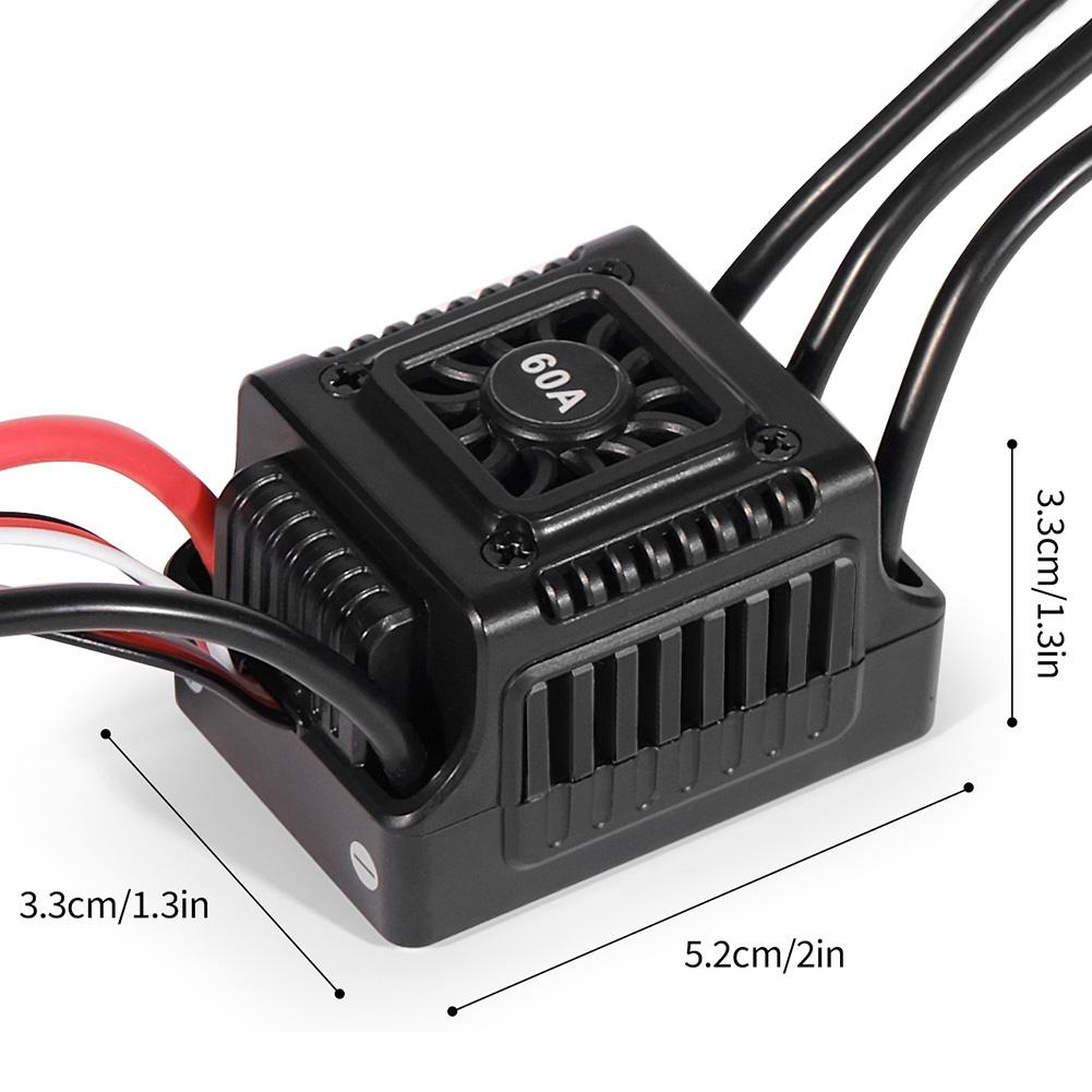 60A Electric Speed Controller 2-3S Waterproof Brushless Motor ESC Brushless ESC RC Upgrade Tools for 1/10 RC Car Truck