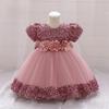 2024 New Girls' Short-Sleeved Sequined Tutu Princess Dresses