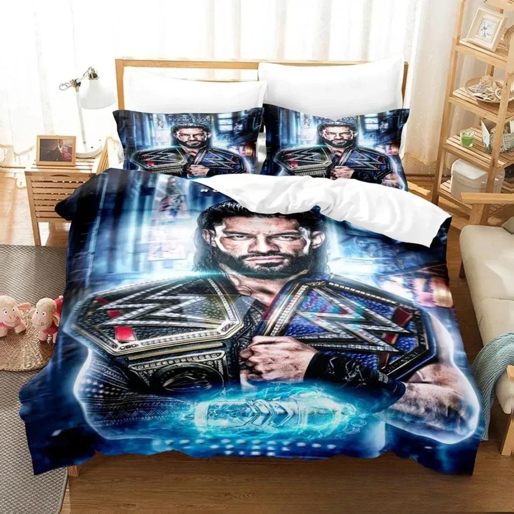 3D Print Wrestler Roman Reigns Bedding SetWWE Duvet Cover PillowcaseQuilt cover Queen King Sizeboys Adult