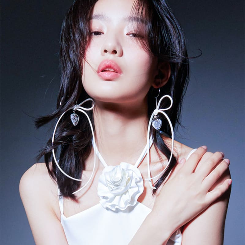 LOVUEE Angel Earrings with Crystal Heart