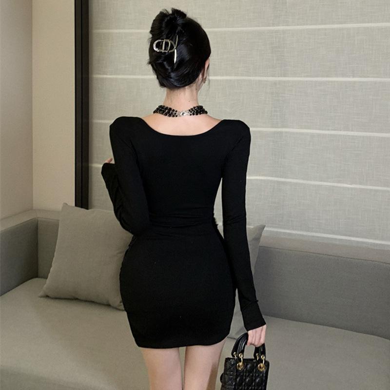 Women's Sexy Spice Girls Mesh Perspective Waist Skinny Dress