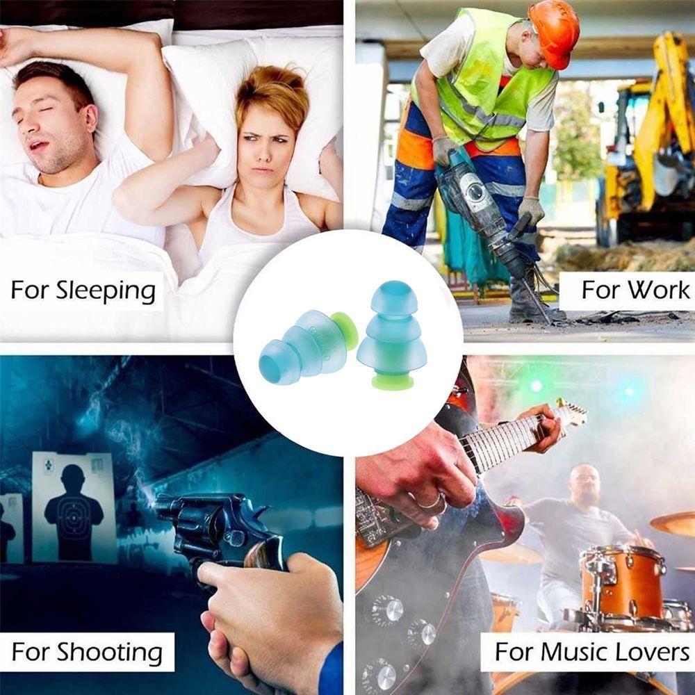Motorcycles Reusable Noise Reduction Ear Plugs Noise Cancelling Silicone Hearing Protection