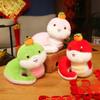 25cm Cartoon Cute Persimmon Snake Plush Toys Soft Fluffy New Year Mascot Chinese Blessing Toy Gift Plush Home Decor