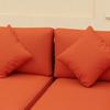 Eight-Piece Rattan Sofa Set - Orange/Grey