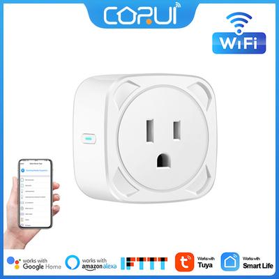 Умная розетка Corui Tuya Wi-Fi с монитором питания 16a Us Smart Plug Поддержка приложения Smart Life Alexa Google Assistant Голосовое управление