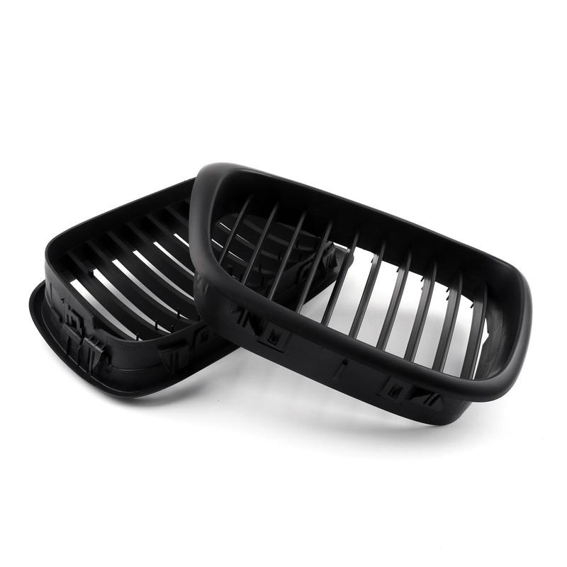Front Fence Grill Grille ABS Matt Black Mesh For 2001 2002 2003 2004 BMW 5-Series E39