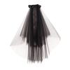 Bridal Lace Veil Women Layered Tulle Bachelorette Party Wedding Veil with Ribbon Bowknot for Wedding Party