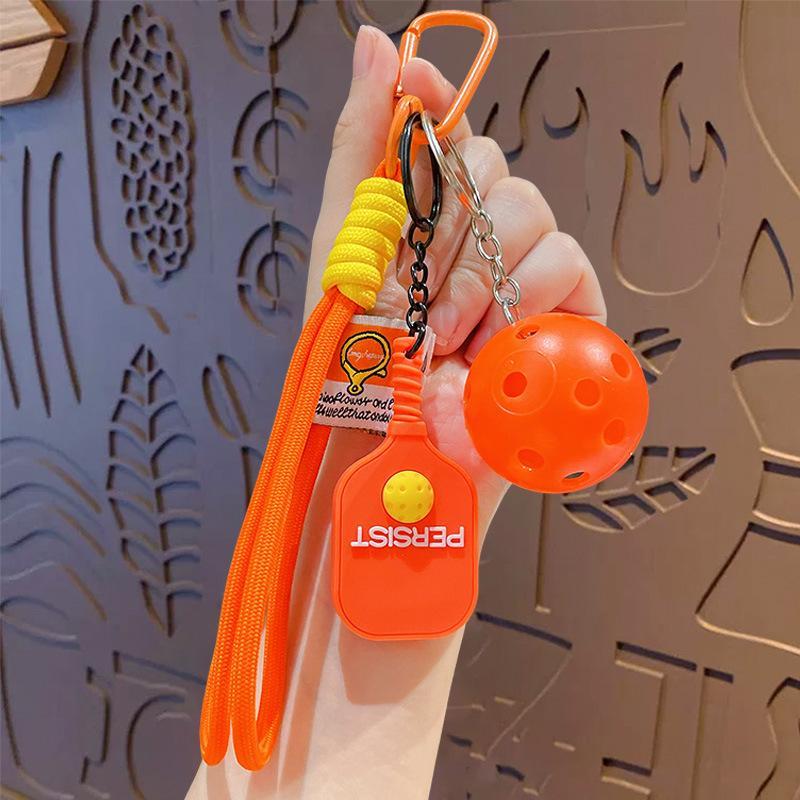 Pickleball PVC Keyring Bag Tag Waterproof Lightweight Pendant for Sport Fans Handbag Keychain Decoration