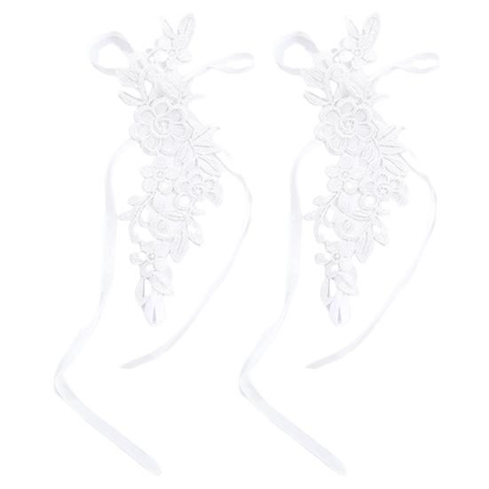 1 Pair Foot Cover with Toe Ring Hollow Out Lace Flower Applique Temptation Solid Color Close-fitting Honeymoon Wedding Night Foot Cover Foot