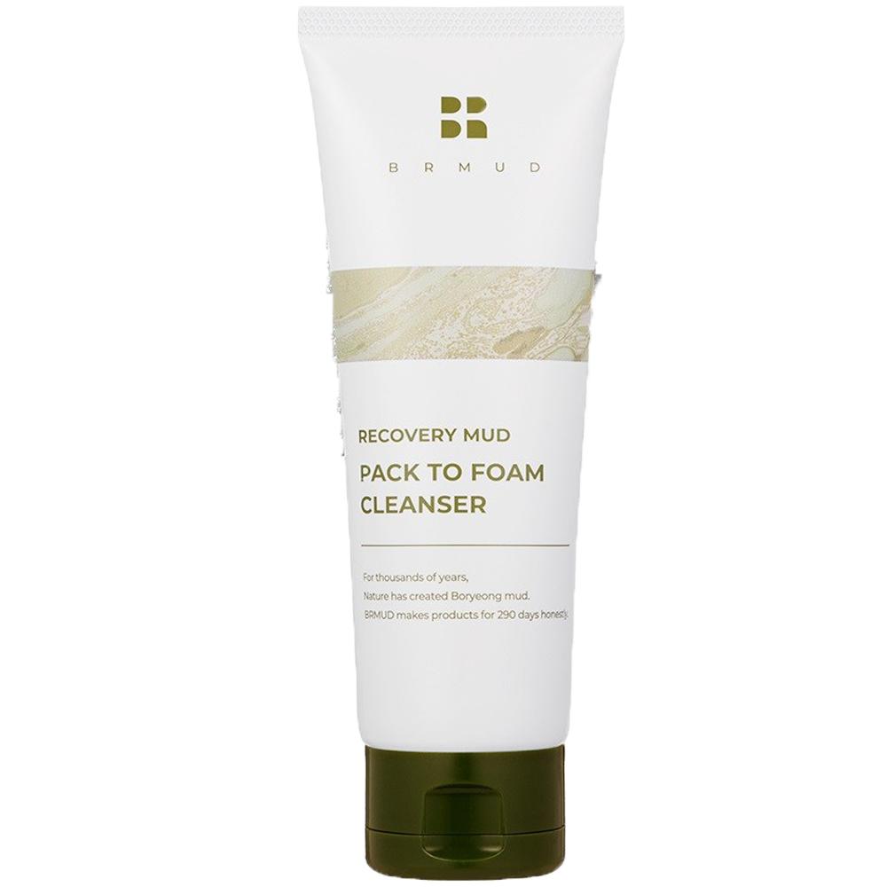 BRMUD Recovery Boryeong Mud Pack-to-Foam Cleanser – Detoxifying & Soothing Face Wash, Korean