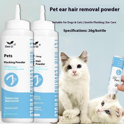 Daoliqi Pet Ear Powder - 26 г Мягкая подсушивающая пудра для безопасного удаления волос из ушей и чистки ушей у собак и кошек