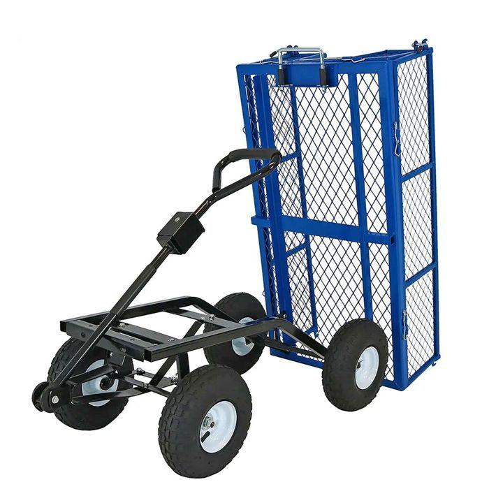 Chariot de jardin - Divit GW4 - Inclinable - Capacité 180 kg - Essieu avant directeur