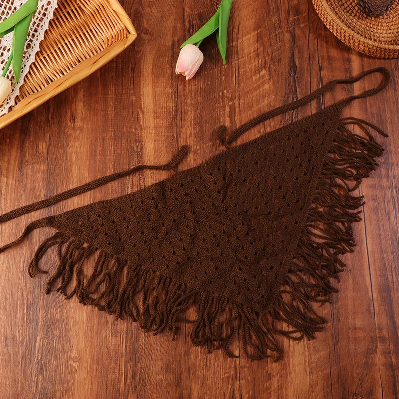 Y2K Ажурный шарф-треугольник с бахромой для женщин Весенний регулируемый многослойный аксессуар Универсальная повязка на талию/бедра Бандана