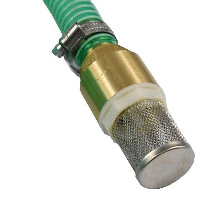 Tuyau aspiration refoulement 25mm, avec crépine d'aspiration, clapet anti retour 1 pouce, raccord double mâle 1 pouce, 3m