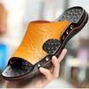 Fashion Summer Slippers New Men Sandals Soft Outdoor Slides High Quality Genuine Leather Comfortable Beach Sandals Outdoor Men Shoes