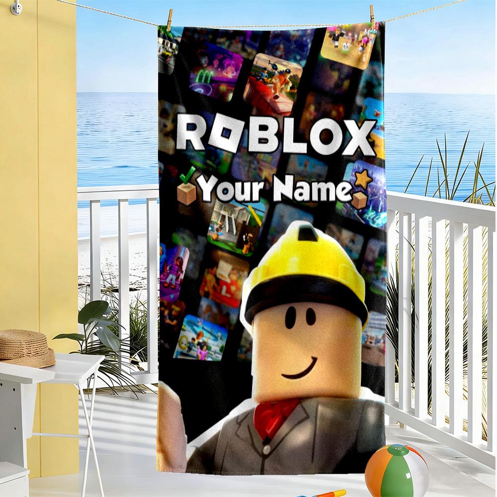 Roblox Customize Text Beach Towel Super Soft Absorbent Suitable for Sports Travel Swimming Yoga Bathroom Beach And Pool