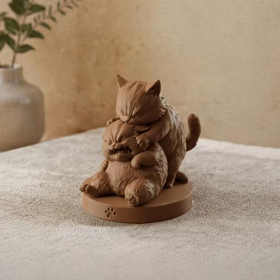 Фигурка игривых кошек, 3D-печатная статуэтка игривого кота, милая коллекционная скульптура котенка, настольное украшение, подарок для любителей кошек