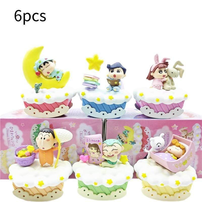 Crayon Shin-chan Pajama Night Cloud Goodnight Series Miniature Scene Blind Box Figure Toy