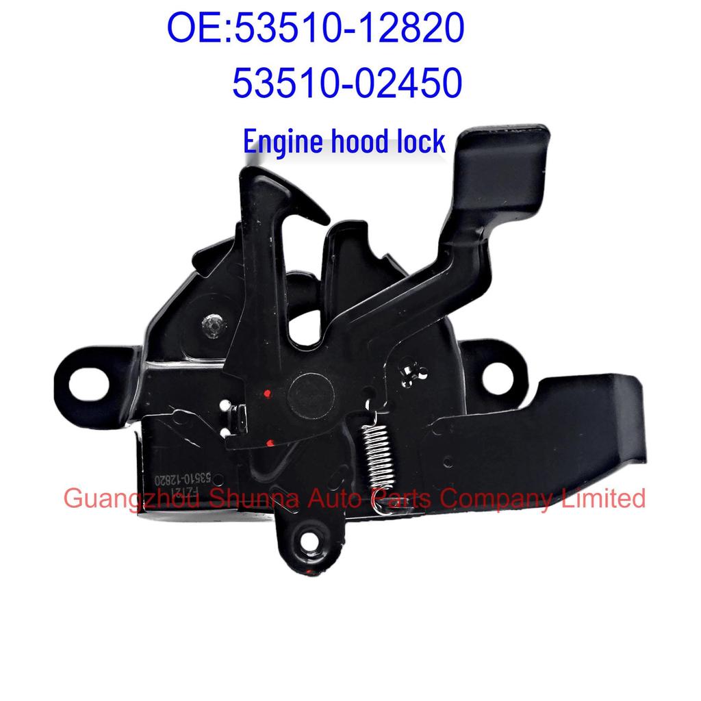 53510-12820/02450: Compatible Toyota Corolla Hood Lock Mechanism, Ample Stock Available.