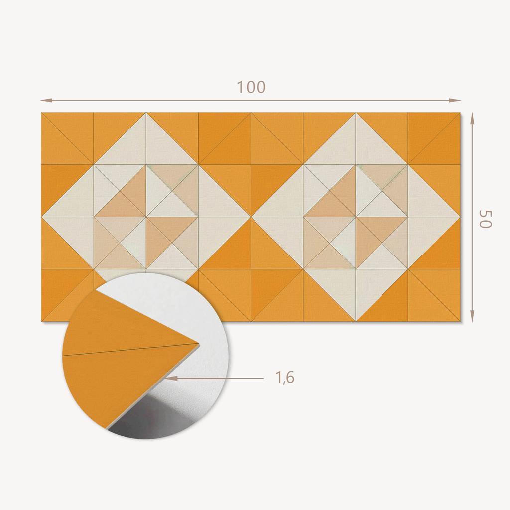 Aesthetic Vinyl Wall Covering with Print 100x50 cm Geometric Diamond Pattern