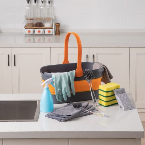 CLEANHOME Folding Bucket, Washtub, Laundry Basket, 10L Capacity, Convenient Storage, 36 x 19 x 22cm, Portable, Perfect for Car, Fishing, Gardening, Ca