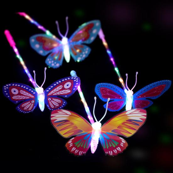 Светящиеся Бабочки Палочка Светящаяся в Темноте 3 Режима Регулируемая Ручная Высокая Яркость Работа от Батареек Цветная Светящаяся Палочка Животное Мигающая Игрушка