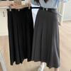 Модные новые винтажные плиссированные А-силуэта свободные юбки женские с высокой талией тонкие элегантные юбки средней длины женские повседневные однотонные простые женские юбки с поясом 26110
