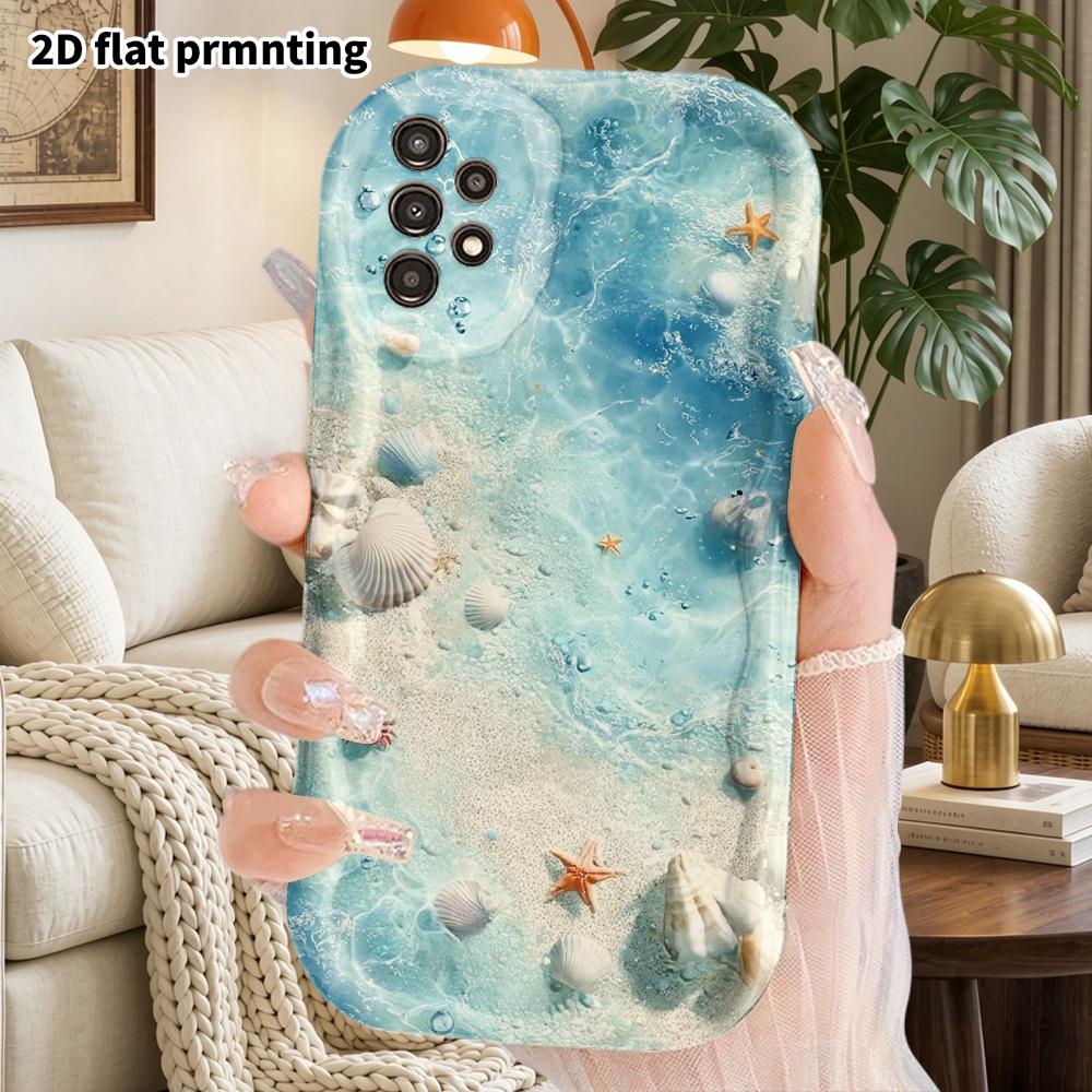 Phone Case: 2D Flat Samsung Galaxy A34 A35 M05 M06 S20 S22 S21 FE Plus 5G Protective Case, Couple Style, Clear Light Sea, Christmas and Halloween Gift