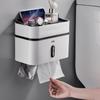 Punch-Free Waterproof Wall-Mounted Toilet Paper Holder and Storage Rack