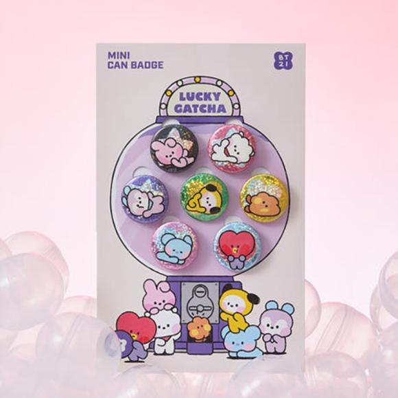 BT21 Набор значков Minini Lucky Gacha Mini Can 7 шт.