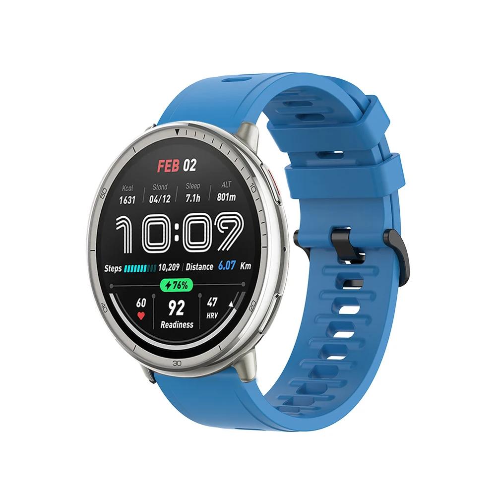 Силиконовый ремешок 20 мм 22 мм для Amazfit Active 2/GTS 4 Mini Cheetah Круглый мягкий браслет для Amazfit GTR/Balance/Bip 6 5/Stratos Ремень
